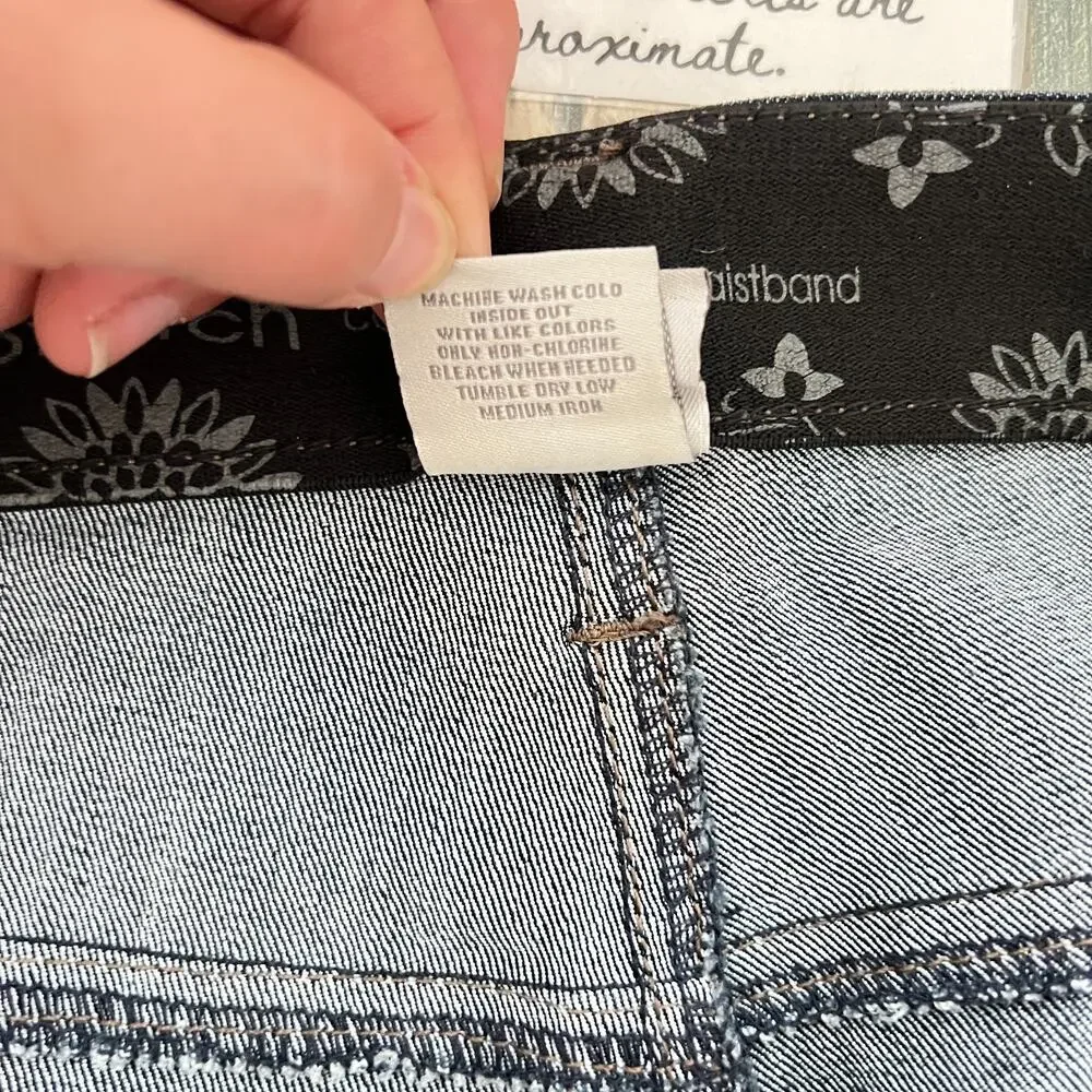 Merona Womens No Gap Elastic Waistband Jeans Sz 20W Straight‎ leg Comfort Basic